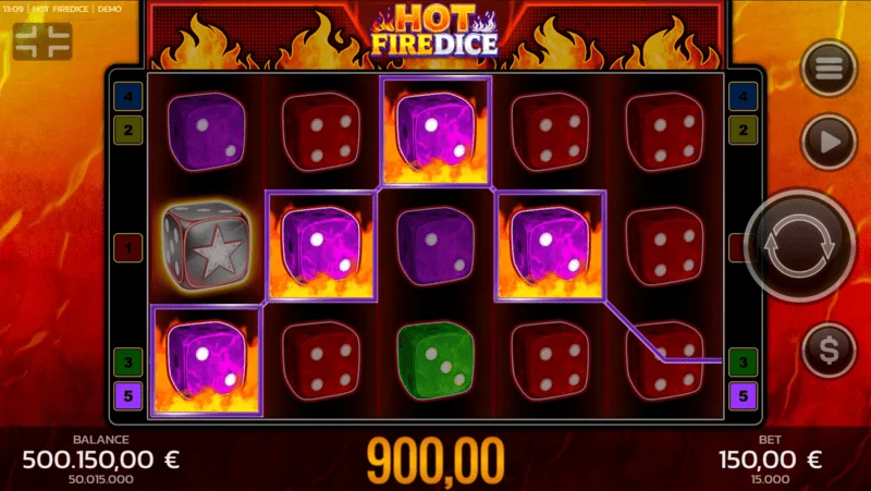 Hot Fire Dice - jogo base e símbolo expansível Fire Blaze